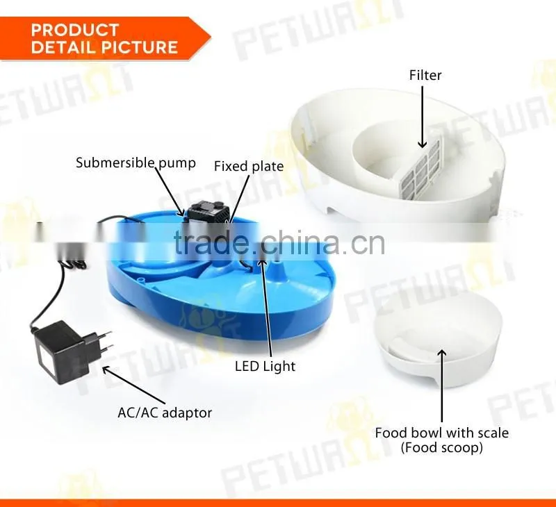 3 in 1 cheap drinking water automatic pet water feeder cat pet water fountain