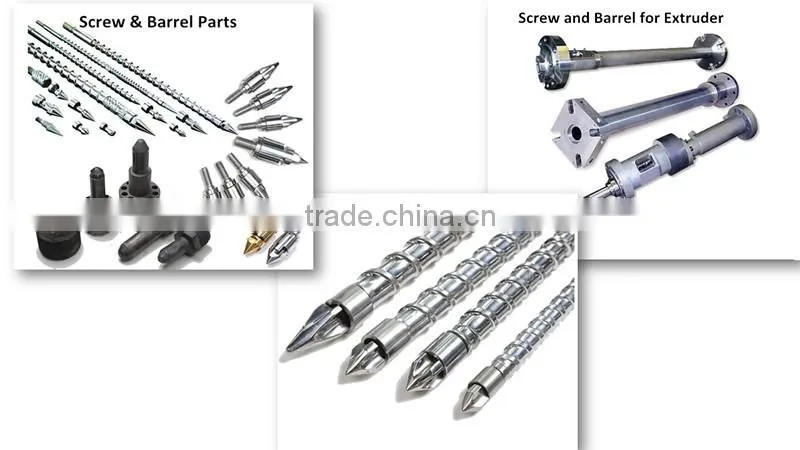 Conical twin screw and barrel for pelletizer/for color master batch production line
