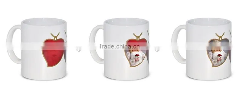 Personalised 11oz heart shape color changing ceramic digital printing mug