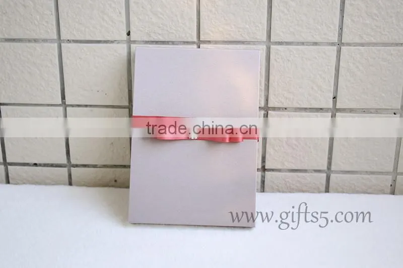 Fancy wedding invitation gift box with ribbon