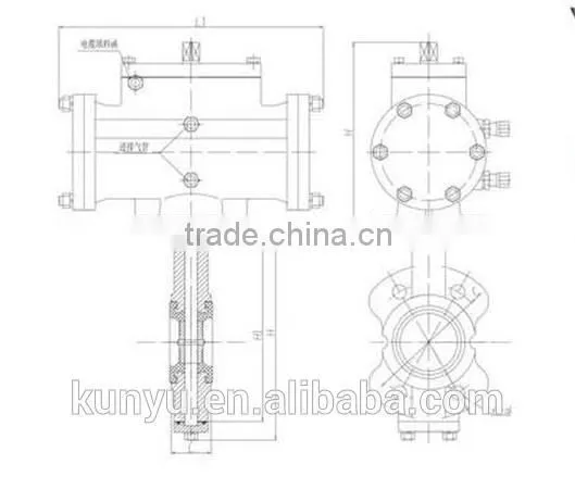 Pneumatic wafer type Midline butterfly valve seal ring