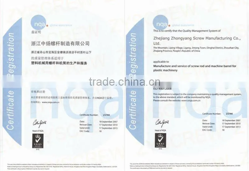Good corrosion-resistance screw element and segmented barrel for masterbatch making machine
