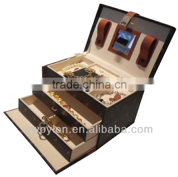 Black PU leather jewelry case