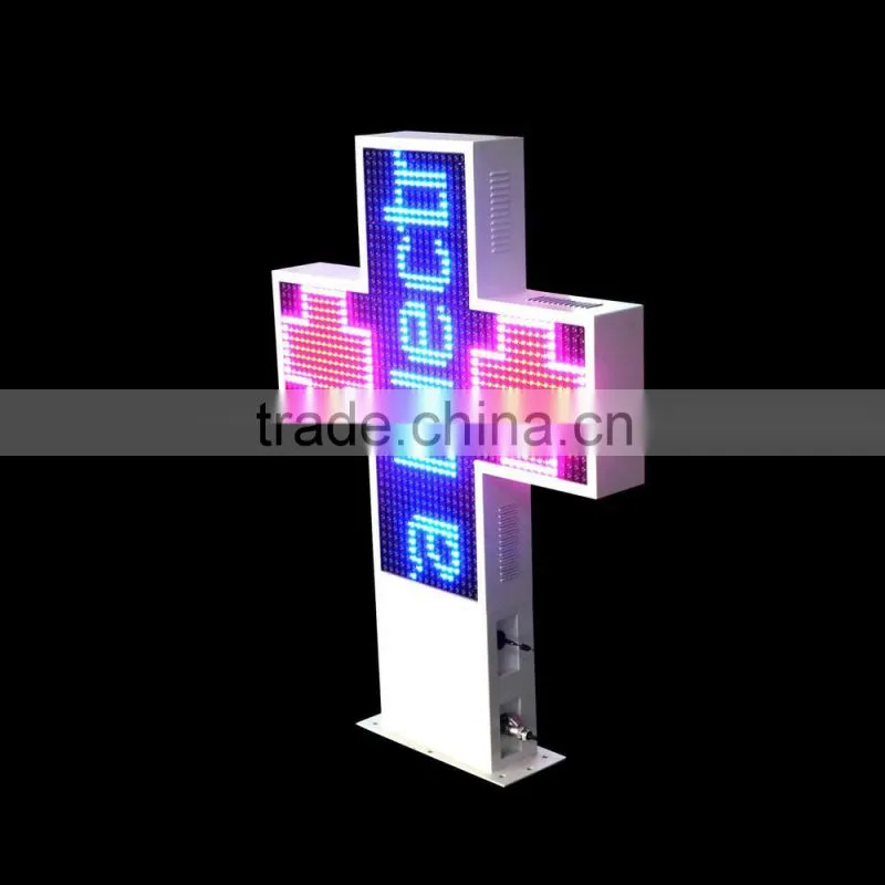 Resin 3D led Pharmacy cross by wireless control