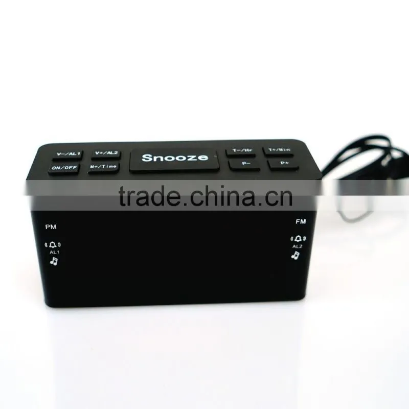 Hotel Digital Alarm Clock Radio Receiver Large Jumbo LED Display Snooze Sleep