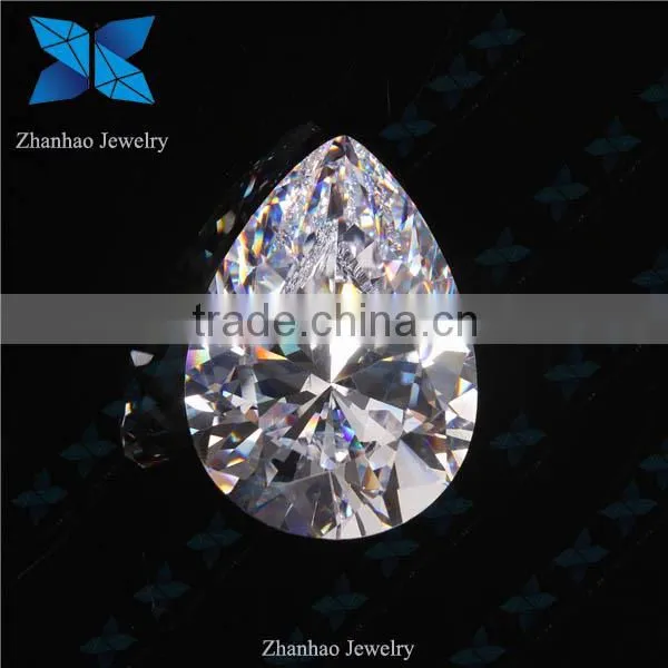 Wholesale loose white pear rough cz stones