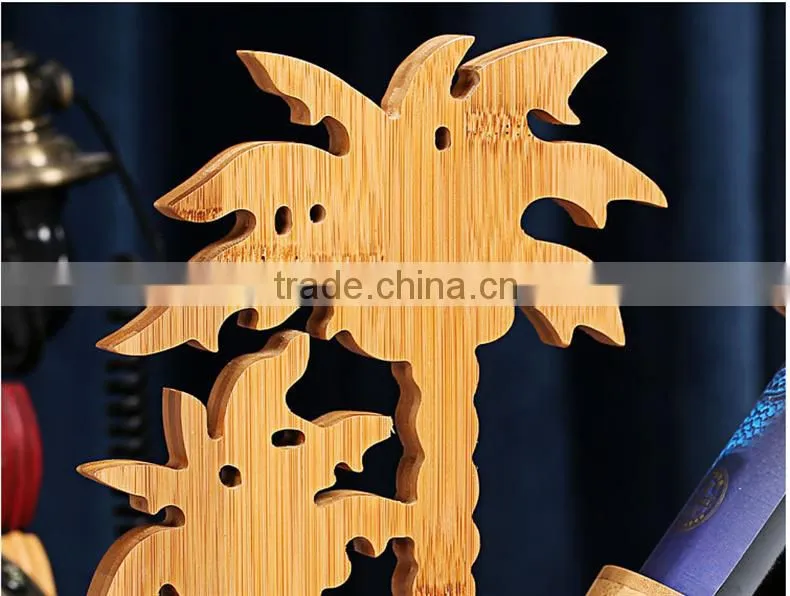 WR014/100% Bamboo Material Chinese Style Hot Sale Coco Shaped Folding Bamboo Wine Rack