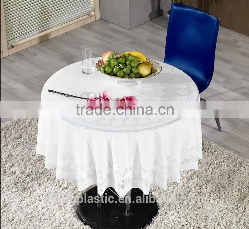 PVC rectangle white tablecloths