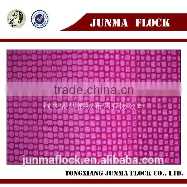 Junma roseo suqare pattern China spray panit flocking fabric for sofa