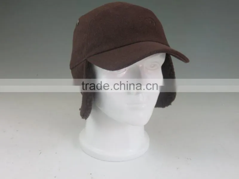 Winter Baseball Cap with Fleece and Ear Muff