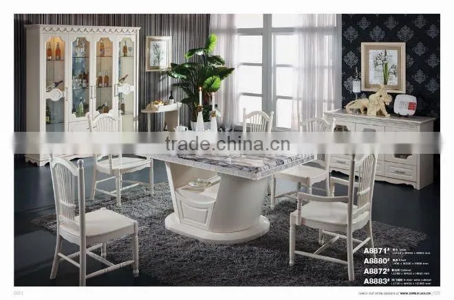 modern MDF panel marble top Dining Set