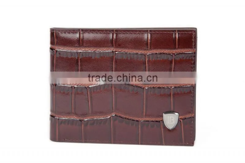 Branded Alligator Pattern Top Grain Leather Men Wallet with Good quality
