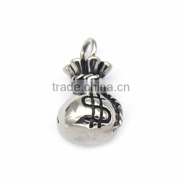 2017 Unique Design Silver Casting Stainless Steel Purse Pendant Dollar Charm Jewelry Unisex