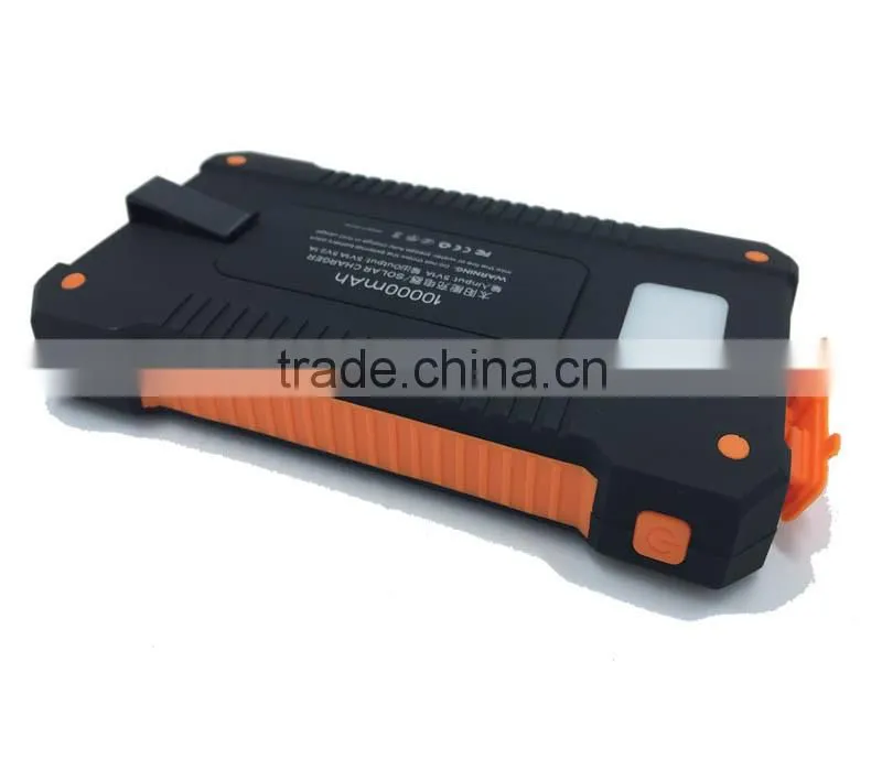 2016 portable 10000 mah solar power bank charger for mobile phone