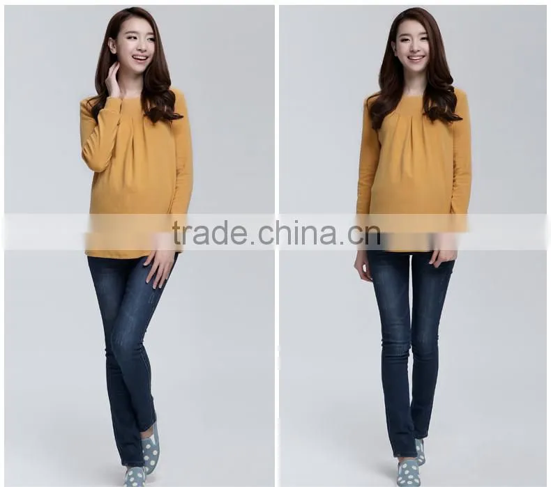 Autumn & Winter Long-sleeve Maternity T-shirt Loose Plus Size