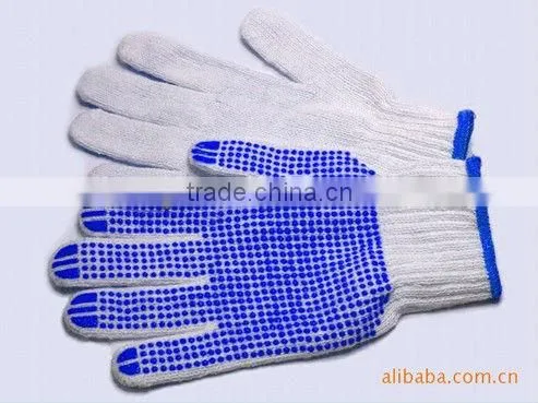 Standard Dot Men's Work Labor White Gloves Breathable Hand Dot White Cotton Knit Gloves Factory Knitted Working GLoves