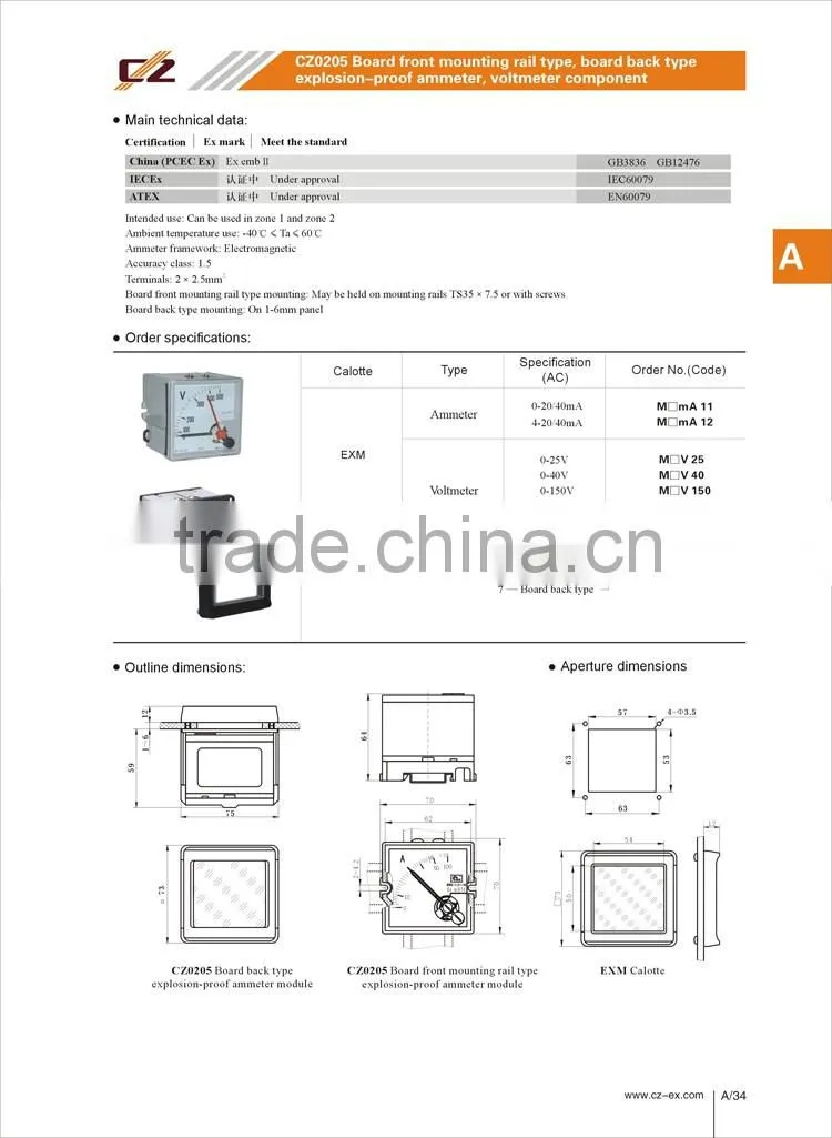 Accurated And Warranty 3 years Explosion Proof Voltmater