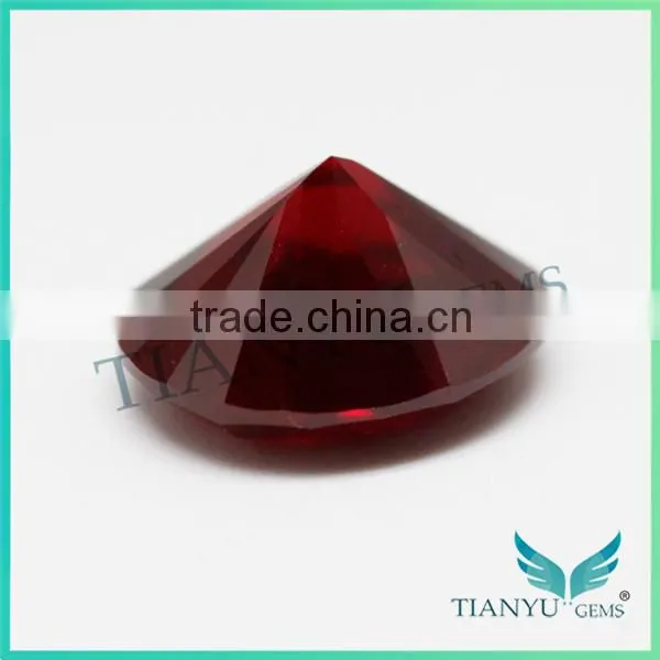 Wholesale loose gemstones 8# oval-shape red ruby price synthetic gemstone