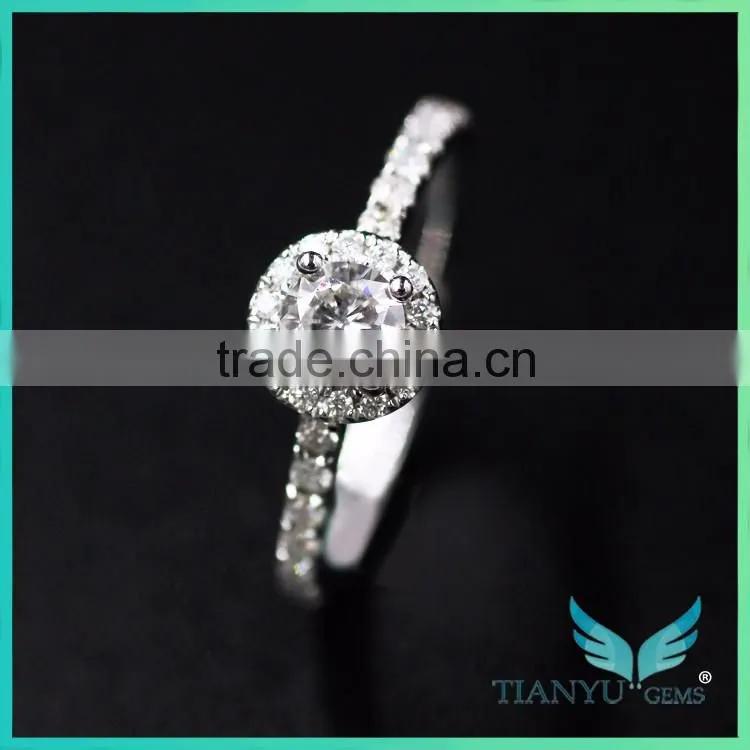 High Jewellery wedding rings 14K 15K PT925 setting 1ct forever brilliant moissanite vvs diamond with strong fire