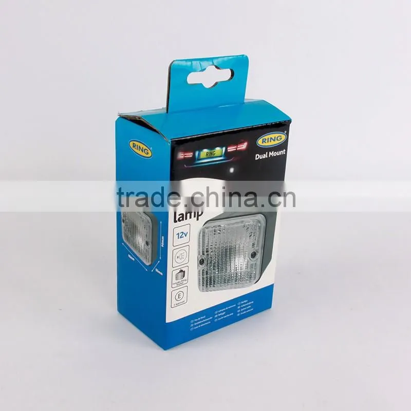 Custom printed paper box for car lamp with hook