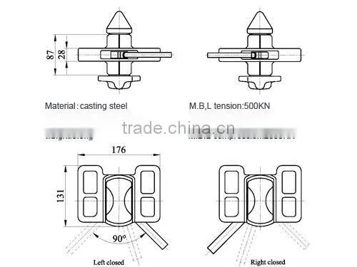 Casting steel Manual wide body twistlock