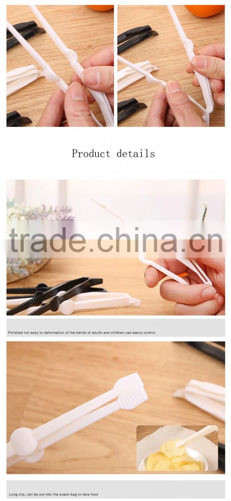 Kitchen Snack Food Tongs Salad Cake Clip Bread Potato Chips 5 Functional sealing Clip