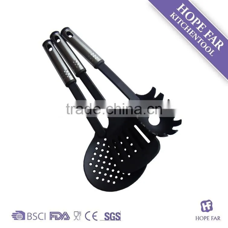 N249-51 Heat resistant 3pcs simple nylon kitchen cooking utensils set