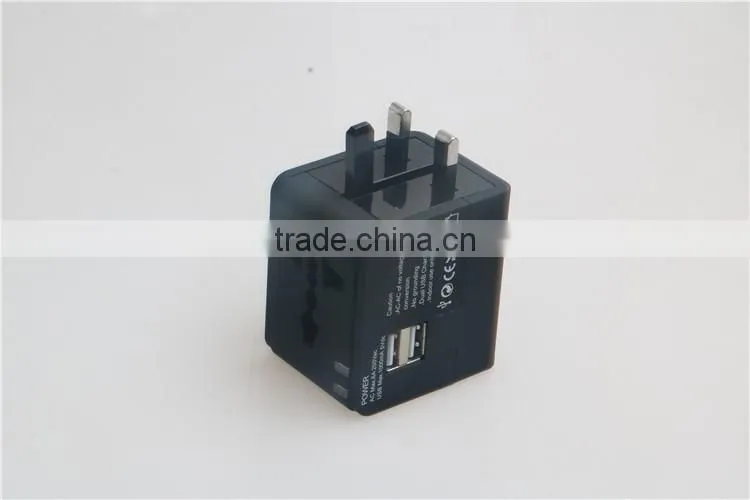 Factory High Quality Universal Travel Adapter with double USB Charger World Travel Adapter USB Travel Adapter of 1000MA
