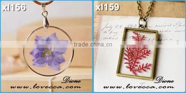 2016 fashion clear resin orb globe real dandelion seeds flower pendant necklace jewelry design