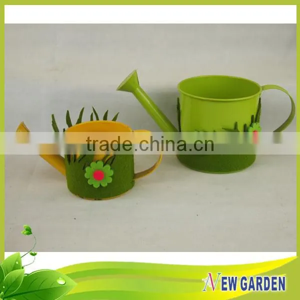 Flannelette Decorative New colored Metal Watering Can Flower Pot