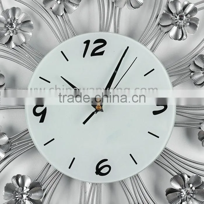 Custom Good Quality Beautiful Silver Cheap Wall Clocks