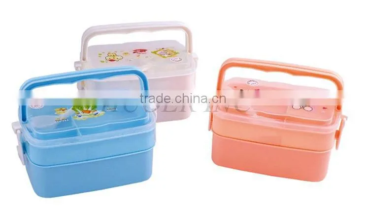 Double Layer PP Plastic Children Lunch Box
