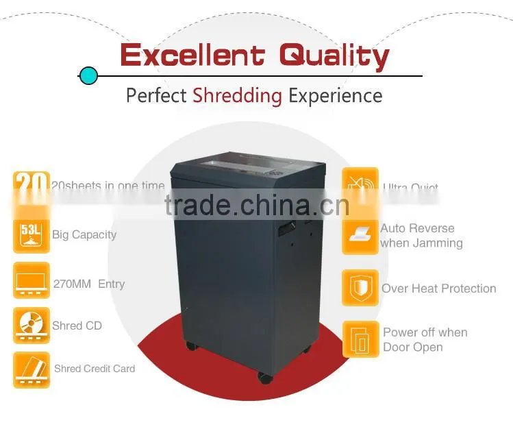 JP-526C micro cut paper shredder machine with metal frame for medium office use