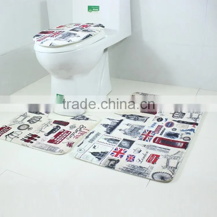 3pcs Bath Rug toliet seat/bath mat /toilet seat cover/new design