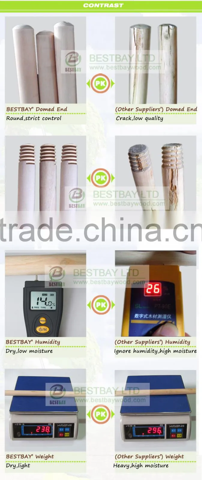 Natural chinese broom stick American screw Italian screw