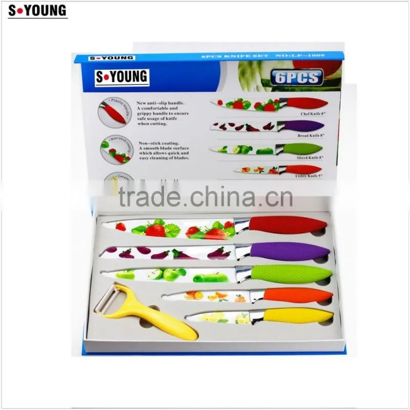 52001 4 pcs non-stick knife with abs handle