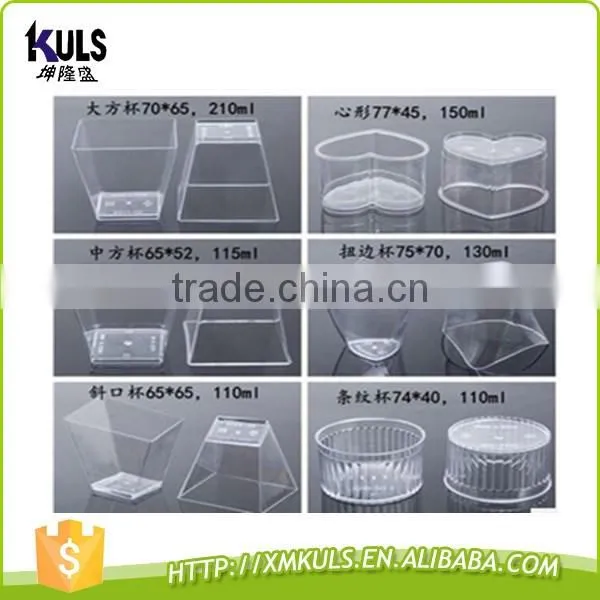 Food grade disposable dessert ice cream container plastic cup square round special shape dessert cups