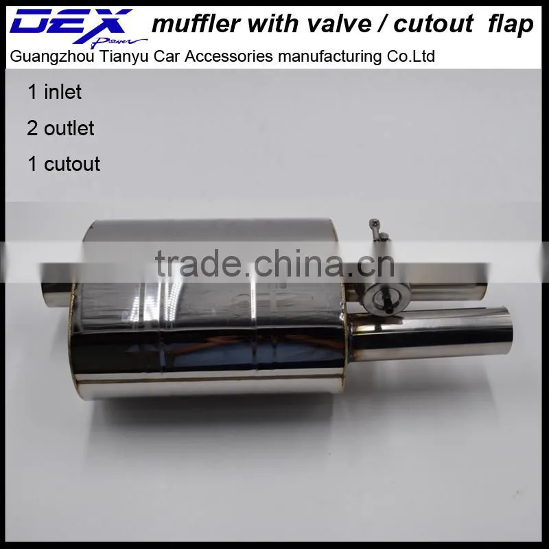 performance muffler with exhaust cutout kit in exhaust system