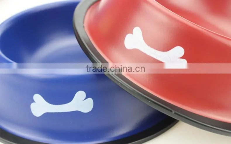 wholesale Belly Anti skid colored pet bowl/ belly dog bowl