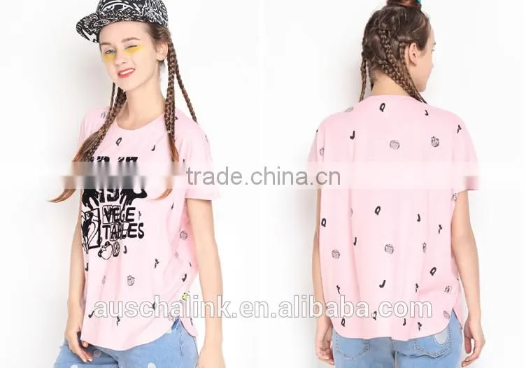 summer lady street funny round neck hip hop t shirt OEM service