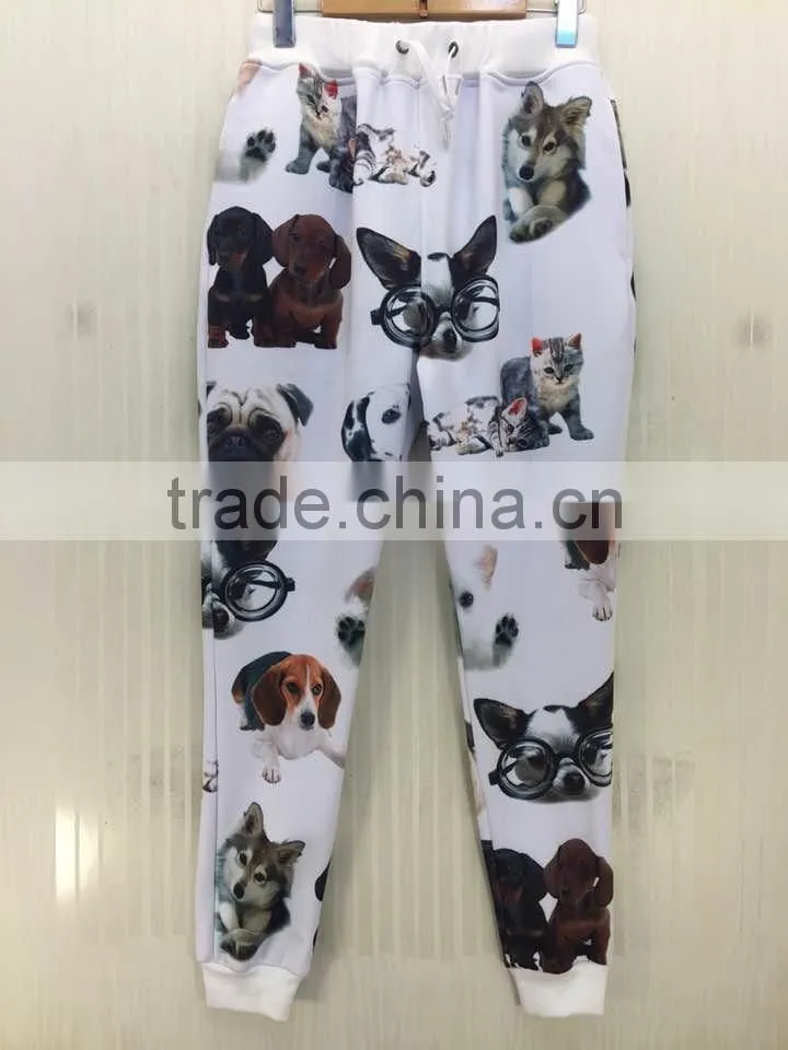 2015 latest popular printed animal custom mens jogger pants