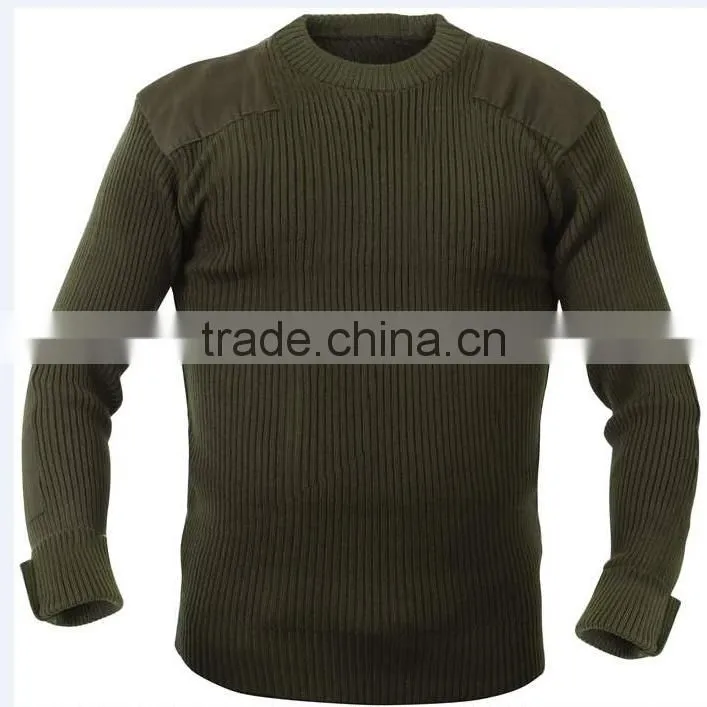 wholesale black acrylic quarter zip military style pullover sweater
