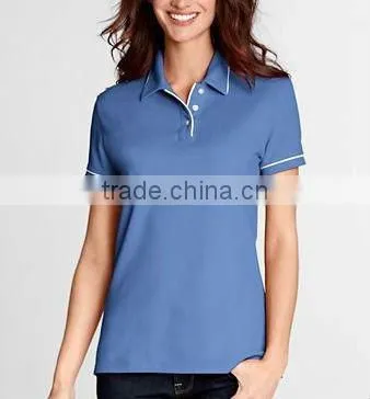 WOMEN'S POLO SHIRT WITH TIPPING COLLAR & CUFFS