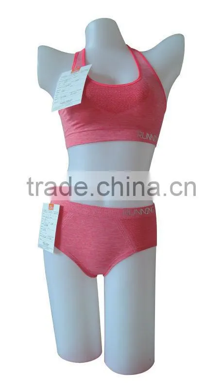 new style seamless woman underwear ladies sport bra & panty