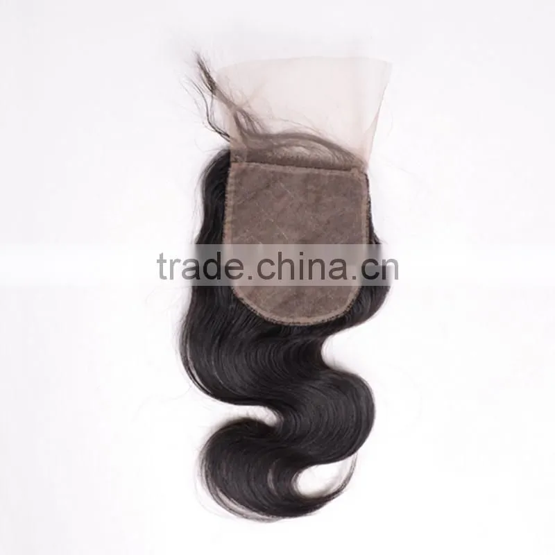 7A Closure Brazilian Body Wave Lace Closure Bleached Knots,4X4 Closure with Baby Hair Free Part Middle Part 3 Way