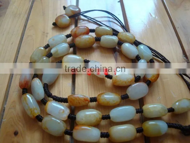 HEtian jade seed makings red-skinned wampee seeds necklace the original stone material handmade necklace jewels jade stone