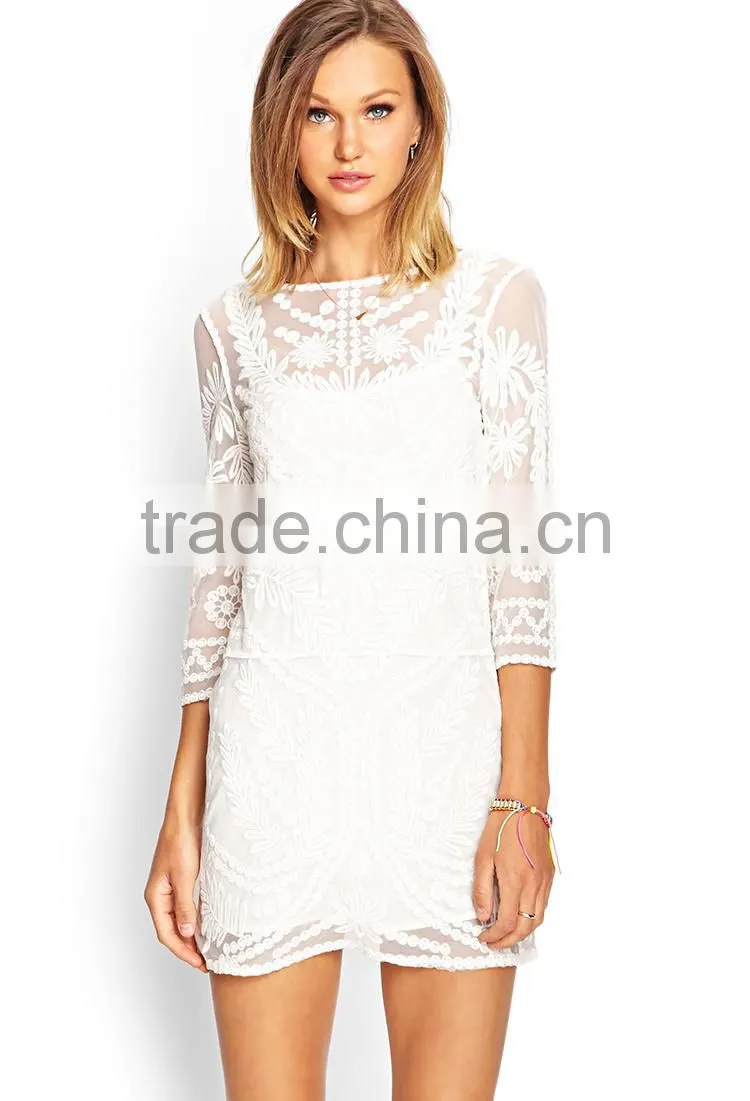 embroidered lace dress,one-piece-girls-party-dresses