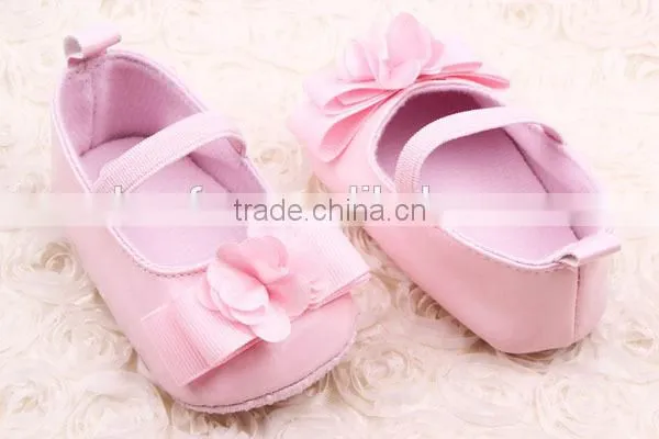 New Sweet Anti-slip Flat Flower Princess First Walkers PU Baby Newborn Shoes