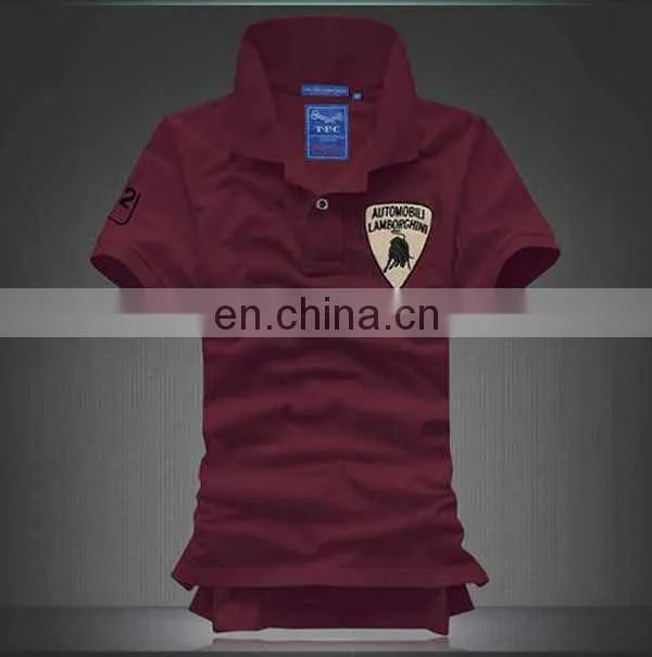 custom white emboridery cotton polo shirt