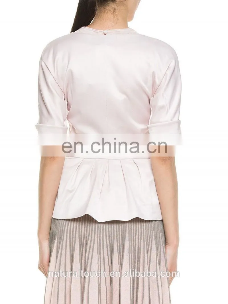2015 women Classy V-Neck grace ruffles buttom jacket NT10